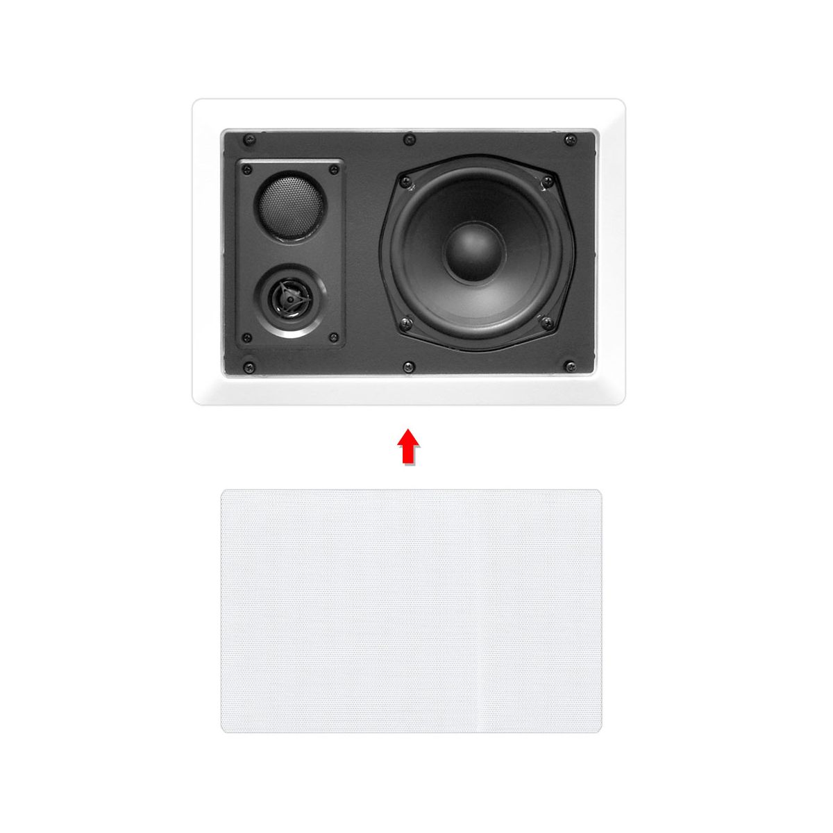 Pyle 5.25'' In-Wall/In-Ceiling Speakers for Home Audio with 2-Way Stereo System, Easy Installation, White Finish - thumbnail 2