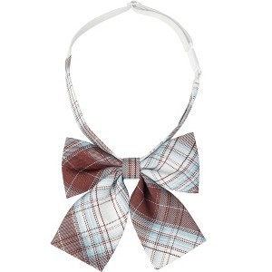 Elerevyo Women's Colorful Plaid Pretied Bow Ties with Elastic Band - 1 of 4