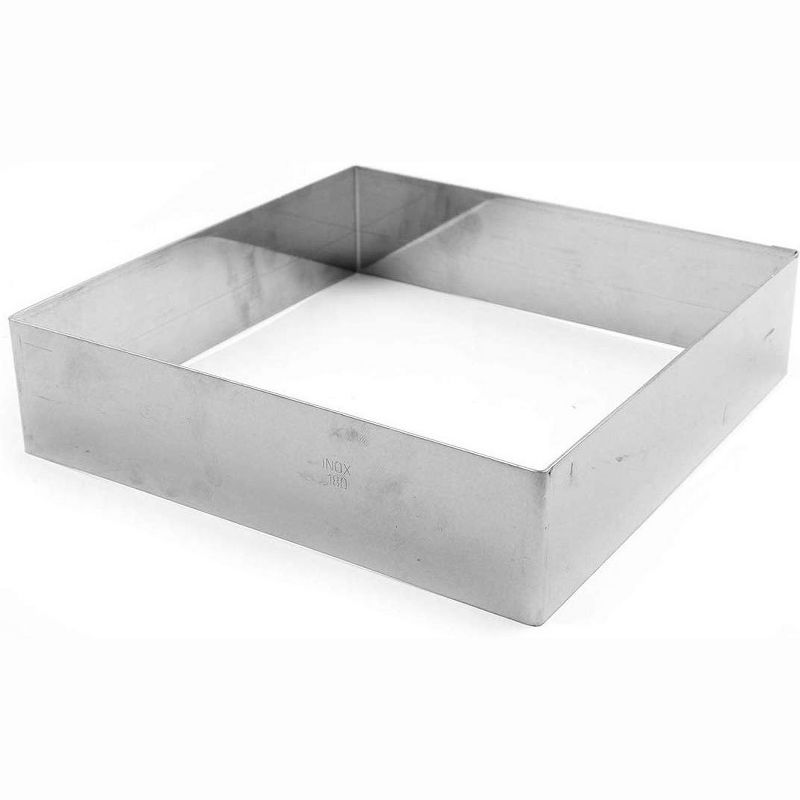 Gobel 863350 Stainless Steel Square Cake Ring 7-7/8 Inch x 7-7/8 Inch x 1-3/4 Inch High, 1 of 3