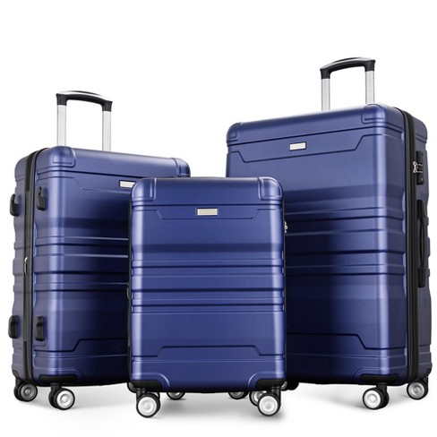3 Pcs Luggage Set, Abs Hardshell Expanable Spinner Suitcase With Tsa ...