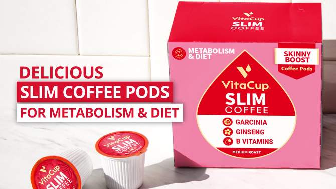 VitaCup Slim Diet &#38; Metabolism Medium Roast Coffee - Single Serve Pods - 18ct, 6 of 7, play video