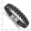 Black Bow Jewelry 12.5mm Stainless Steel Cable & Black or Brown Leather Bracelet, 8.25in - 4 of 4