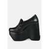 GILLIAM Tan High Platform Wedge Loafers - 4 of 4