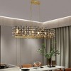18.9"Modern Crystal Chandelier for Living-Room Round Cristal Lamp Luxury Home Decor Light Fixture,Gold+Black - 3 of 4
