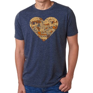 LA Pop Art Thanksgiving Heart - Men's Premium Blend Word Art T-Shirt - 1 of 4
