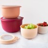 COOK WITH COLOR Prep Bowls with Lids- Wide and Deep Nesting Plastic Small Mixing Bowl Set with Lids, 8 Piece Set - Deep Bowls, Rose - 3 of 3