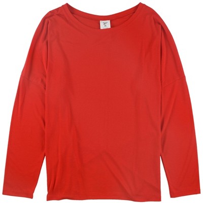 Reebok Womens Supremium Embellished T-Shirt, Red, X-Large