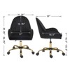 SKRAN Velvet Home Office Chair with Wheels,Cute Chair with Side Arms and Gold Metal Base for Living Room,Bedroom,Vanity Room, Adjustable Height - 3 of 4