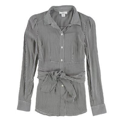 bar III Womens Faux Wrap Button Down Blouse