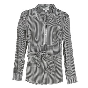 bar III Womens Faux Wrap Button Down Blouse - 1 of 2