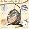 Cat Swing Bed with Stand & Cushion, Cat Egg Chair with Rattan Wicker Appearance, Indoor Hanging Swinging Cat Bed - 2 of 4