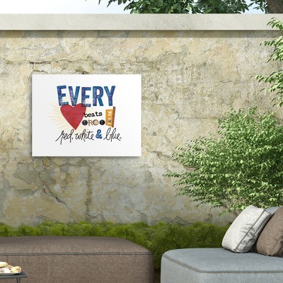 Modern Red, White, and Blue Landscape Canvas Print