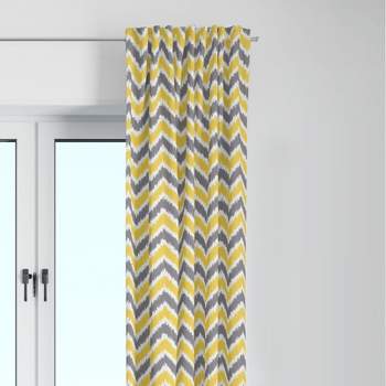 Bacati - Mix N Match Yellow/Charcoal Chevron Curtain Panel