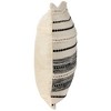 Northlight 20" Cream and Black Twisted Textured Block Handloom Woven Outdoor Square Throw Pillow - 3 of 4