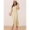 Seta T Women's Boho Ruffle Short Sleeve V Neck Swiss Dots Tiered Midi Dress - 2 of 4