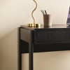INFURNIC Desks Transitional Reeded Writing Desk with Spacious Work Surface and Drawer Storage, Black, 38"*16.75"*30" - 4 of 4