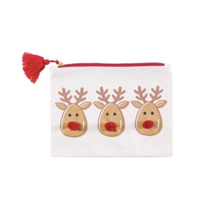 C&F Home Reindeers Christmas Makeup Bag Organizer Pouch Fashion Accessory w/ Zipper - 1 of 1