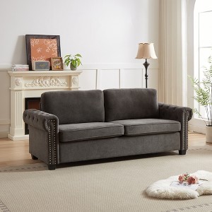 83.8'' Polyester Convertible Pullout Sofa Bed with Folding Mattress, 2-in-1 Function and High-Density Foam - 1 of 4