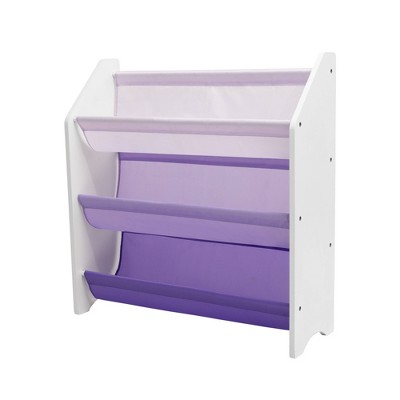 Humble Crew 30"H 3 Tier Kids Storage Book Rack Purple