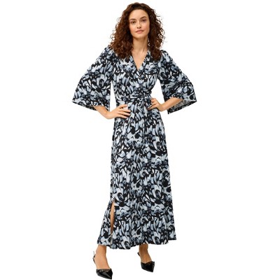 ellos Plus Size Knit Surplice Tie-Waist Maxi Dress