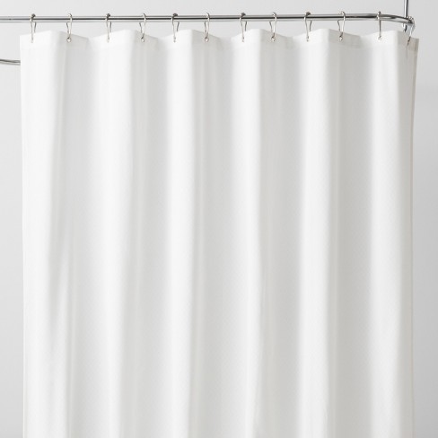 Waterproof Basket Weave Fabric Shower Liner Winter White Made By