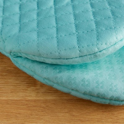 Aqua Silicone Print Mini Oven Mitts, 2-Pack