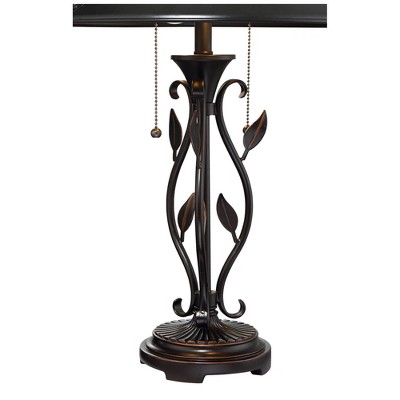 Bronze Metal Leaf Table Lamp with Mica Shade