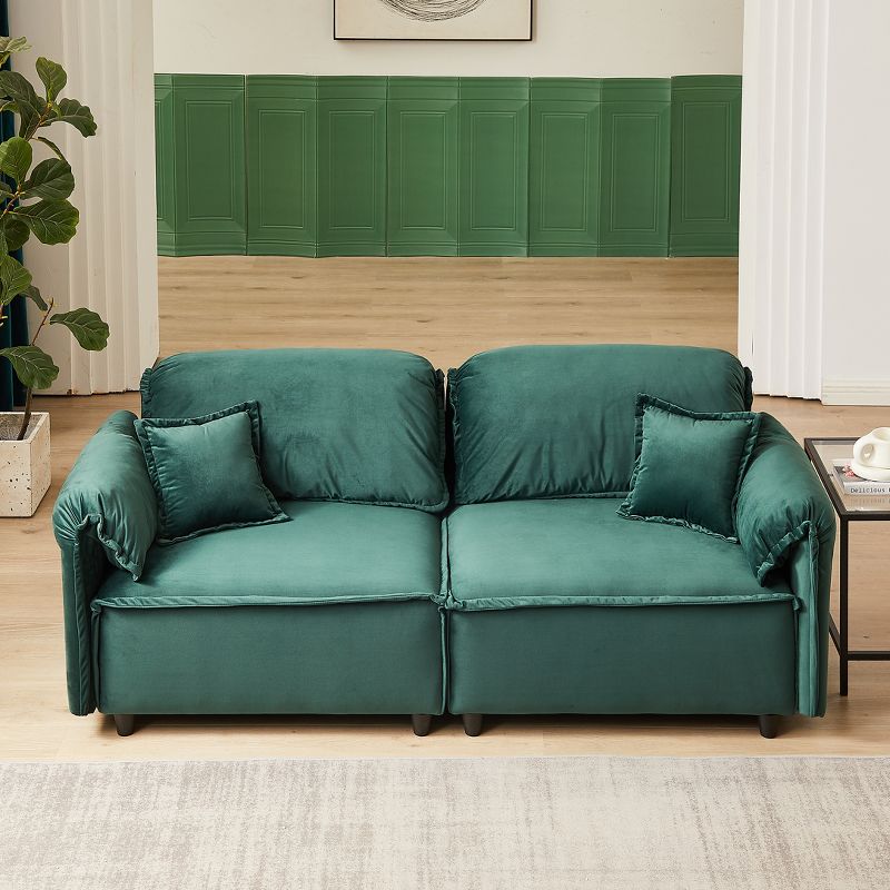 79" Modern 3-Seater Upholstered Sofa Couches with 2 Pillows-ModernLuxe, 1 of 8