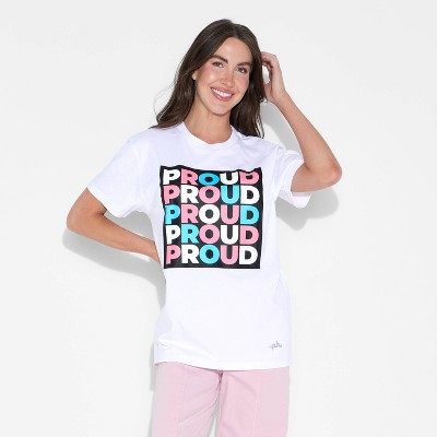 Pride Adult PHLUID Project Short Sleeve 'Proud' Graphic T-Shirt - White