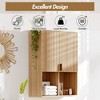 Fluted Bathroom Wall Cabinet, 29"H Over Toilet Storage with Adjustable Shelf, Modern Wooden Medicine Cabinet, Natural Finish - 4 of 4