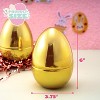 Joyfy 12 Pcs Large Gold Easter Eggs, 6 Inches Metallic Jumbo Plastic Fillable Eggs for Easter Themed Hunt Basket Stuffers and Classroom Prize Supplies - 3 of 4