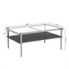 ALEXOUN Modern Rectangle Coffee Table with Tempered Glass Top & Metal Frame, Stylish Living Room Table, Easy Assembly for Home and Office - 3 of 4