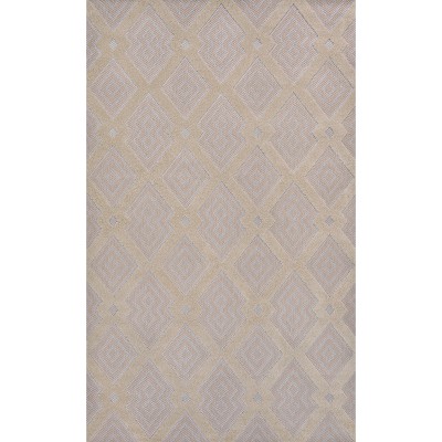 Gray Geometric Synthetic Reversible 5x8 Area Rug