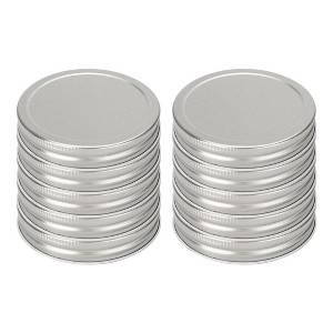Unique Bargains Wide Mouth Metal Mason Jar Lids 10 Pcs - 1 of 4