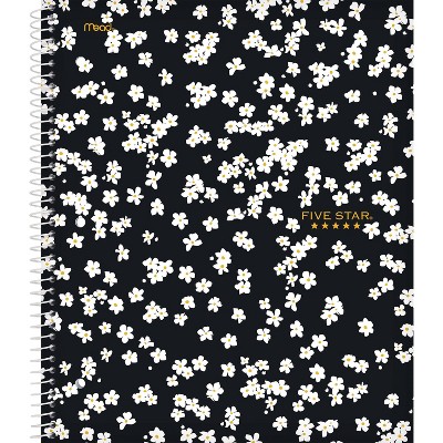 Spiral Notebook 1 Subject College Ruled Mod Daisy Black - Five Star