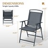 Crestlive Products Set of 4 Patio Folding Dining Chairs Outdoor Portable Sling with Armrest - 3 of 4