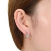 Elegant rhodium plated 20mm open hoop earrings with a sleek and modern design - 2 of 3