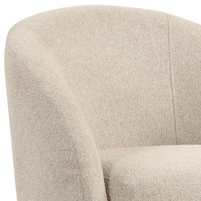 Khaki Velvet Barrel Swivel Accent Chair with Wood Frame