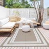 8 X 10 ft Plastic Black Blue White Rectangular Beach Front Porches Patio Picnic RV Camping Garage Geometry Modern Area Rug - 3 of 4