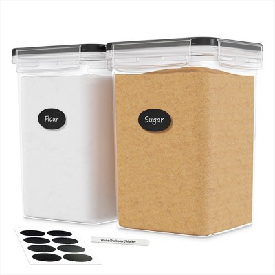 DWËLLZA KITCHEN Clear Airtight BPA Free Dishwasher Safe Food Storage Containers Includes 8 Labels & Marker