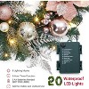 GAOMON Christmas Garland with Lights, 6ft Prelit Outdoor Christmas Garland with Timer 20 LED Lights Pinecones Rose Gold Ball Ornaments - 4 of 4