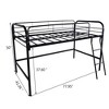 SeaCamel Black High Loft Bed with Ladder - Space-Saving Metal Loft Bed Frame for Kids, Teens & Adults, Study & Sleep Design for Small Bedrooms - 3 of 4