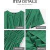 Women's 2025 Summer Casual Midi & Maxi Dress - Lightweight V-Neck Boho Beach Dress with Elastic Waist & Pockets Dark Green - 4 of 4
