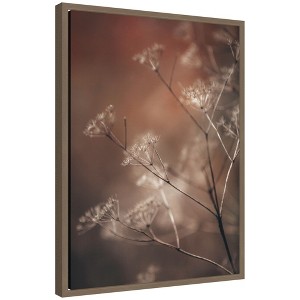 Kate and Laurel Autumn Foliage Framed Canvas Wall Art by Alicia Abla 18 x 24 Sylvie Dark Gold, Modern, Nature Art for Wall Decor, Living Room, Bedroom - 1 of 4