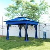 Outdoor Patio Pop Up Canopy Gazebo Shelter with Zipper Netting, Carry Bag, 11' x 11' - 3 of 4