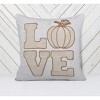 Kumasinova 20" Square Halloween Throw Pillow,Bed Pillows with LOVE Pumpkin Embroidery,Festive Decorative Pillows for Bed&Fall Seasonal Decor,Natural - 3 of 4
