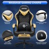 Hoffree Leather Massage Gaming Chair Ergonomic Office PC Chair with Bluetooth Speaker & Footrest - 4 of 4