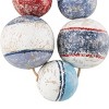 6"x3" Wood Buoy Handmade Distressed 5 Strung Wall Decor with Red and White Accents and Hanging Rope Blue - Olivia & May - 3 of 4