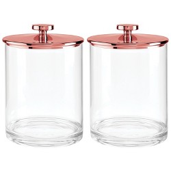 Mdesign Metal Bathroom Vanity Storage Organizer Canister Jar, 2 Pack ...