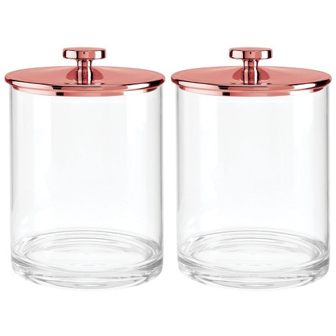 Mdesign Round Storage Apothecary Canister For Bathroom, 2 Pack : Target